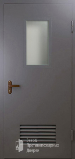 Фото двери «Техническая дверь №5 со стеклом и решеткой» в Истре