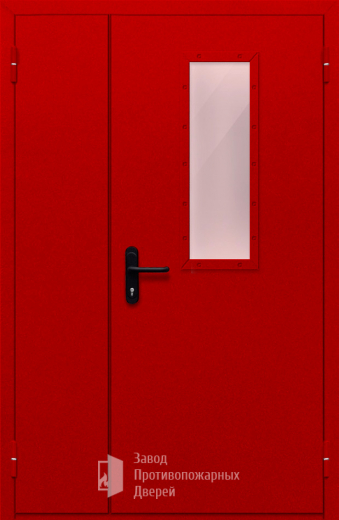 Фото двери «Полуторная со стеклом (красная)» в Истре
