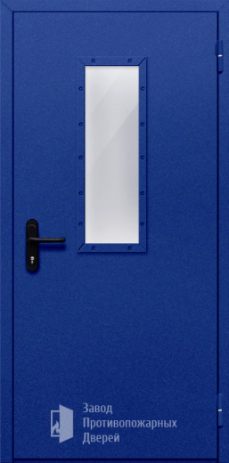 Фото двери «Однопольная со стеклом (синяя)» в Истре