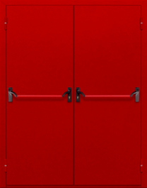 Фото двери «Двупольная глухая с антипаникой (красная)» в Истре