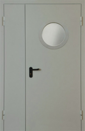 Фото двери «Полуторная с круглым стеклом EI-30» в Истре